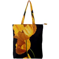 Yellow Poppies Double Zip Up Tote Bag by Audy