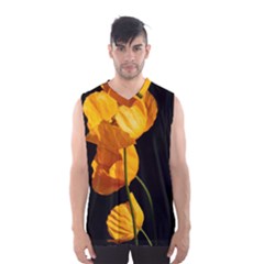 Yellow Poppies Men s Basketball Tank Top by Audy