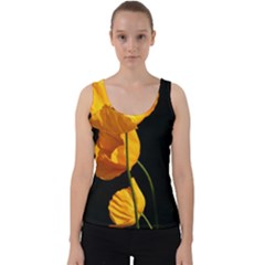 Yellow Poppies Velvet Tank Top