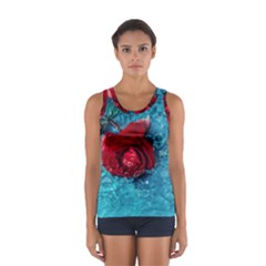 Red Roses In Water Sport Tank Top  by Audy