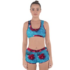 Red Roses In Water Racerback Boyleg Bikini Set by Audy