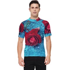 Red Roses In Water Men s Short Sleeve Rash Guard by Audy