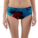 Red Roses In Water Reversible Mid-Waist Bikini Bottoms View3