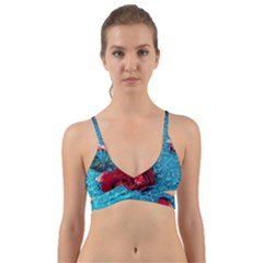 Red Roses In Water Wrap Around Bikini Top by Audy
