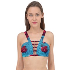 Red Roses In Water Cage Up Bikini Top by Audy