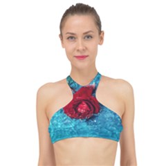 Red Roses In Water High Neck Bikini Top by Audy