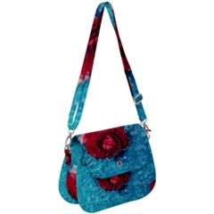 Red Roses In Water Saddle Handbag by Audy