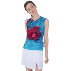 Red Roses In Water Women s Sleeveless Sports Top by Audy