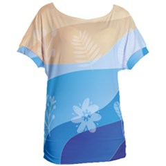 Flower Branch Corolla Wreath Lease Women s Oversized Tee