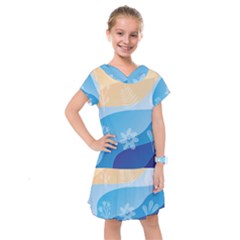 Flower Branch Corolla Wreath Lease Kids  Drop Waist Dress