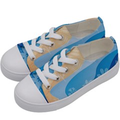 Flower Branch Corolla Wreath Lease Kids  Low Top Canvas Sneakers