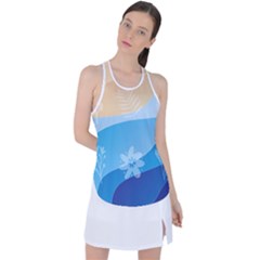 Flower Branch Corolla Wreath Lease Racer Back Mesh Tank Top