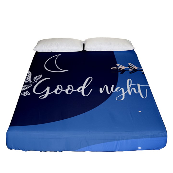 Background Good Night Fitted Sheet (King Size)