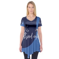 Background Good Night Short Sleeve Tunic 