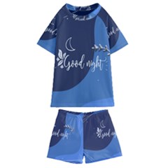 Background Good Night Kids  Swim Tee And Shorts Set by Mariart