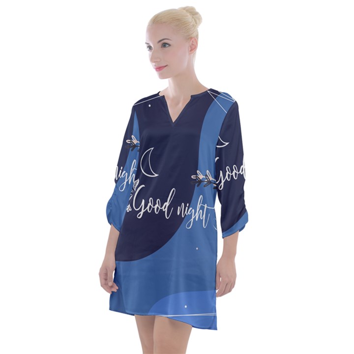 Background Good Night Open Neck Shift Dress