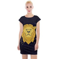 Zodiak Leo Lion Horoscope Sign Star Cap Sleeve Bodycon Dress