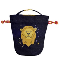 Zodiak Leo Lion Horoscope Sign Star Drawstring Bucket Bag by Alisyart