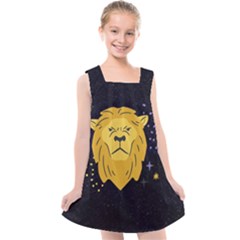 Zodiak Leo Lion Horoscope Sign Star Kids  Cross Back Dress by Alisyart