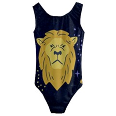 Zodiak Leo Lion Horoscope Sign Star Kids  Cut-out Back One Piece Swimsuit by Alisyart