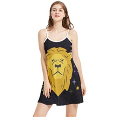 Zodiak Leo Lion Horoscope Sign Star Summer Frill Dress