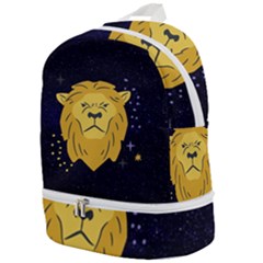 Zodiak Leo Lion Horoscope Sign Star Zip Bottom Backpack