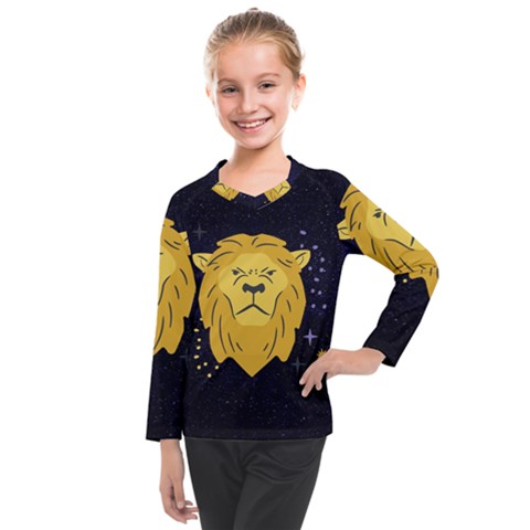 Zodiak Leo Lion Horoscope Sign Star Kids  Long Mesh Tee by Alisyart