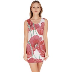 Red Poppy Flowers Bodycon Dress by goljakoff