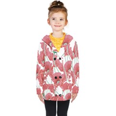 Red Poppy Flowers Kids  Double Breasted Button Coat by goljakoff