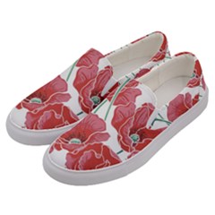 Red Poppy Flowers Men s Canvas Slip Ons by goljakoff