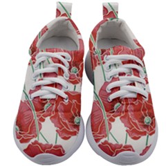 Red Poppy Flowers Kids Athletic Shoes by goljakoff