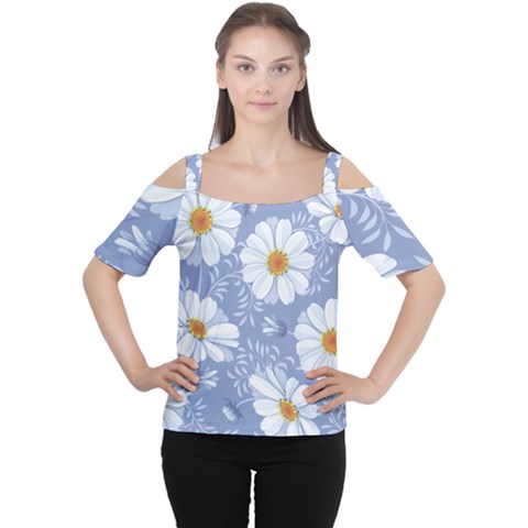 Chamomile Flower Cutout Shoulder Tee by goljakoff
