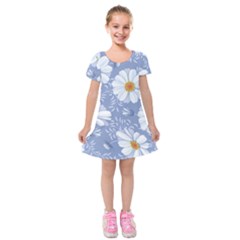 Chamomile Flower Kids  Short Sleeve Velvet Dress by goljakoff