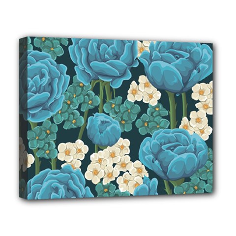 Blue Roses Deluxe Canvas 20  X 16  (stretched) by goljakoff