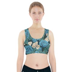 Blue Roses Sports Bra With Pocket by goljakoff