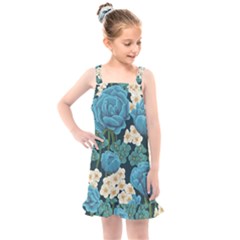 Blue Roses Kids  Overall Dress by goljakoff