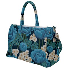 Blue Roses Duffel Travel Bag by goljakoff