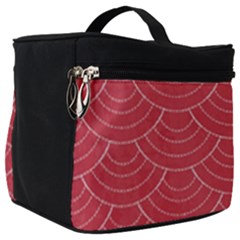 Red Sashiko Make Up Travel Bag (big) by goljakoff