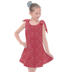 Red Sashiko Kids  Tie Up Tunic Dress by goljakoff