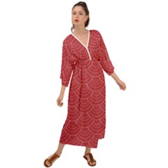 Red Sashiko Grecian Style  Maxi Dress by goljakoff