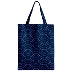 Blue Sashiko Zipper Classic Tote Bag by goljakoff
