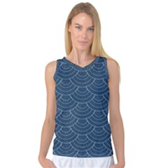 Blue Sashiko Women s Basketball Tank Top by goljakoff