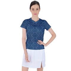 Blue Sashiko Women s Sports Top by goljakoff