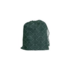 Green Sashiko Drawstring Pouch (xs) by goljakoff