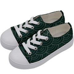 Green Sashiko Kids  Low Top Canvas Sneakers by goljakoff