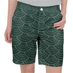 Green Sashiko Pocket Shorts by goljakoff