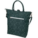 Green sashiko Buckle Top Tote Bag View2