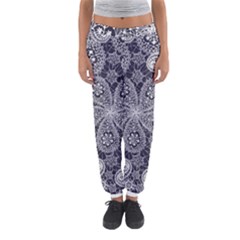 White Flower Mandala Women s Jogger Sweatpants by goljakoff