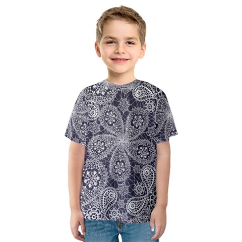 White Flower Mandala Kids  Sport Mesh Tee by goljakoff