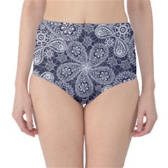 White Flower Mandala Classic High-waist Bikini Bottoms by goljakoff